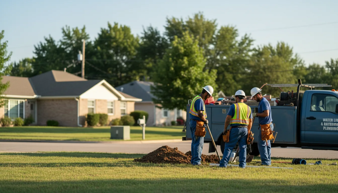 Residential water line and bathroom plumbing service in Eastlake, OH